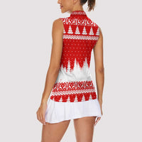 Beagle Dashing Dog Christmas Women Sleeveless Polo Shirt Xmas Holiday Patterns - Wonder Print Shop