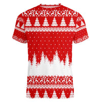 Beagle Dashing Dog Christmas Women V-Neck T-Shirt Xmas Holiday Patterns - Wonder Print Shop