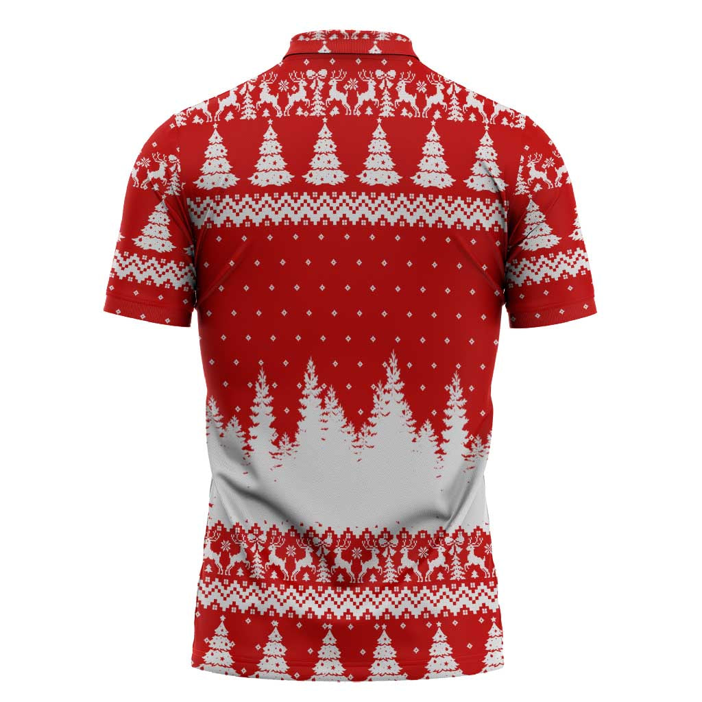 Beagle Dashing Dog Christmas Zipper Polo Shirt Xmas Holiday Patterns - Wonder Print Shop