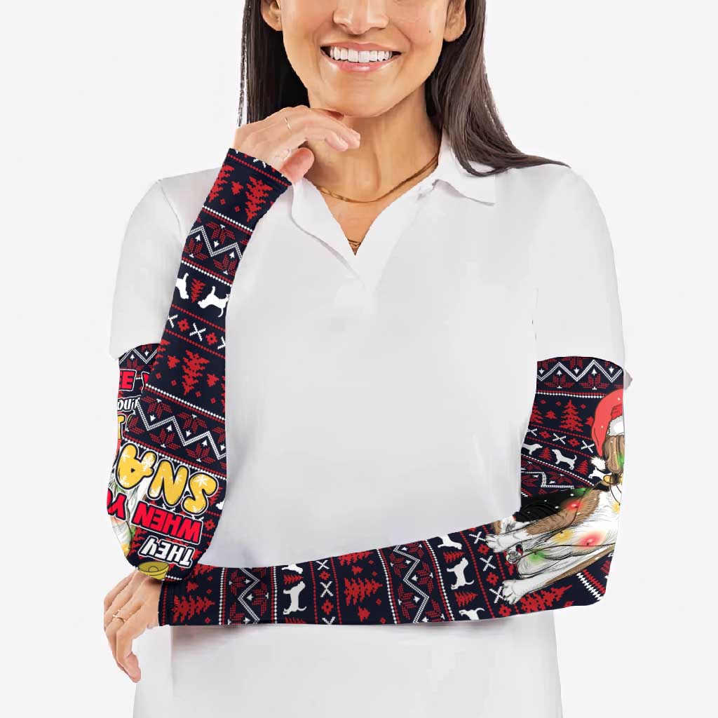 Beagle Dog They Know When You Have Snacks Christmas Arm Sleeves Xmas Holiday Patterns - Wonder Print Shop