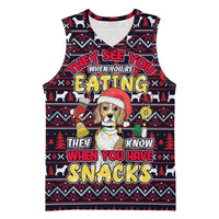 Beagle Dog They Know When You Have Snacks Christmas Basketball Jersey Xmas Holiday Patterns - Wonder Print Shop