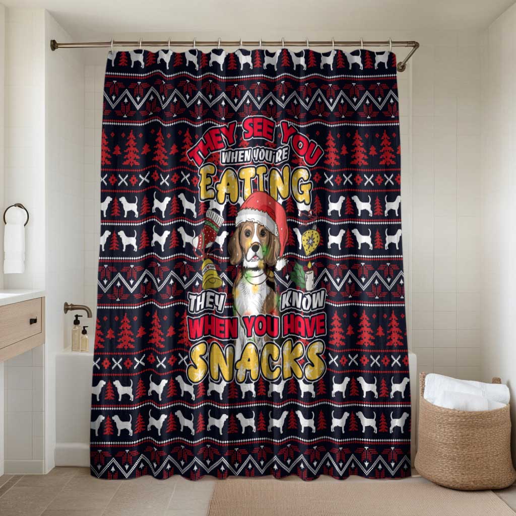 Beagle Dog They Know When You Have Snacks Christmas Bathroom Set Xmas Holiday Patterns - Wonder Print Shop
