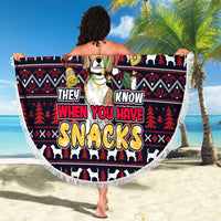 Beagle Dog They Know When You Have Snacks Christmas Beach Blanket Xmas Holiday Patterns - Wonder Print Shop
