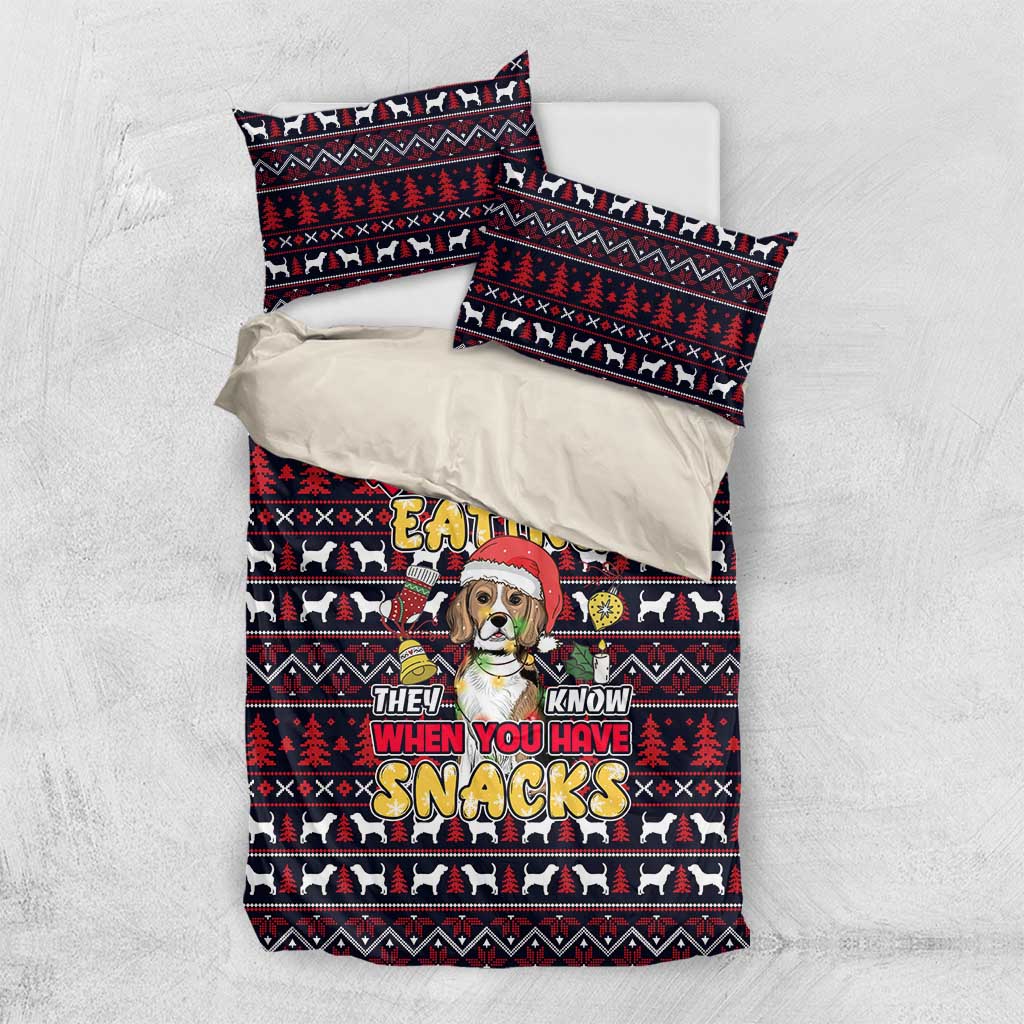 Beagle Dog They Know When You Have Snacks Christmas Bedding Set Xmas Holiday Patterns - Wonder Print Shop