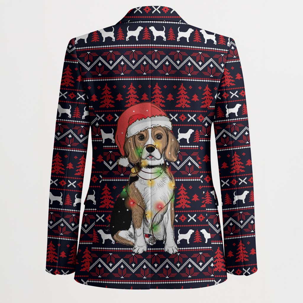 Beagle Dog They Know When You Have Snacks Christmas Blazer Xmas Holiday Patterns - Wonder Print Shop