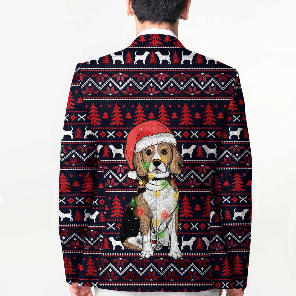 Beagle Dog They Know When You Have Snacks Christmas Blazer Xmas Holiday Patterns - Wonder Print Shop