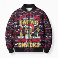 Beagle Dog They Know When You Have Snacks Christmas Bomber Puffer Jacket Xmas Holiday Patterns - Wonder Print Shop