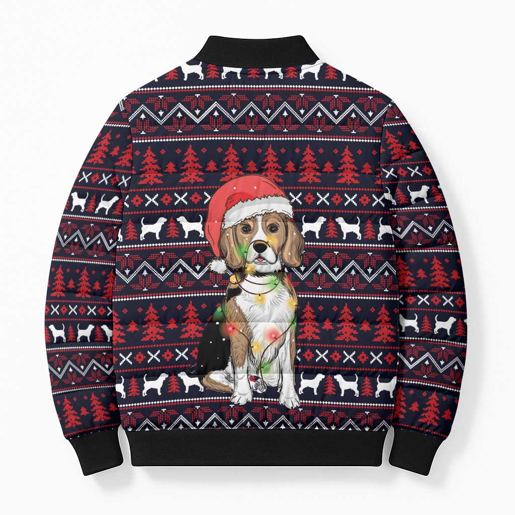 Beagle Dog They Know When You Have Snacks Christmas Bomber Puffer Jacket Xmas Holiday Patterns - Wonder Print Shop