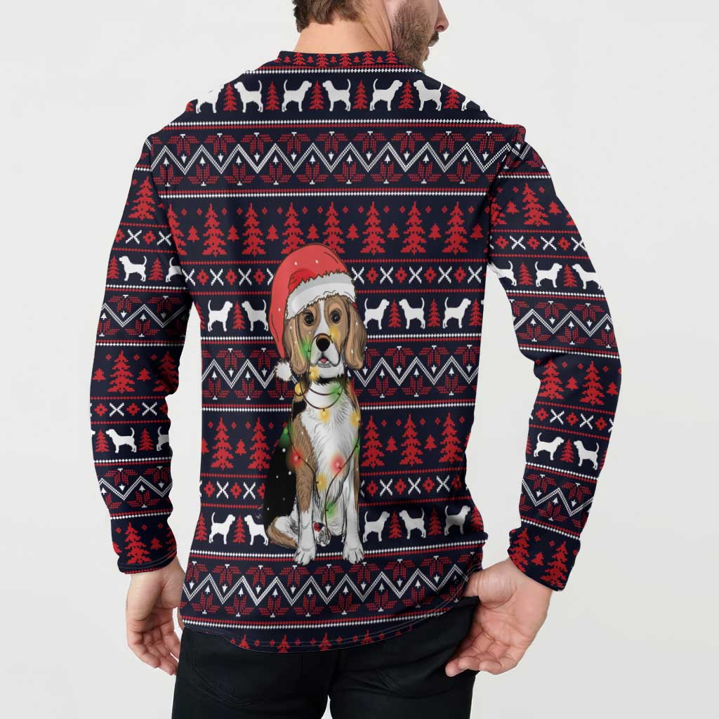 Beagle Dog They Know When You Have Snacks Christmas Button Sweatshirt Xmas Holiday Patterns - Wonder Print Shop