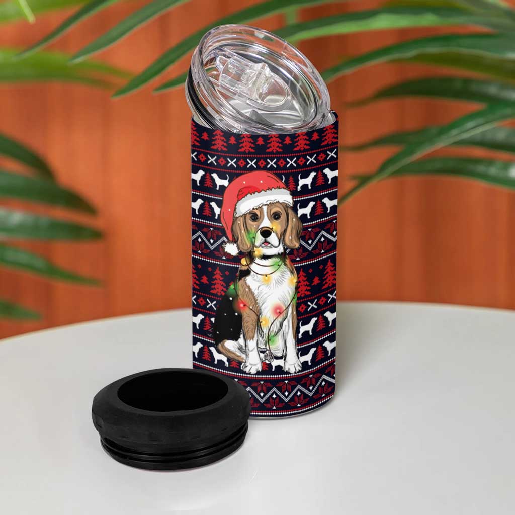 Beagle Dog They Know When You Have Snacks Christmas 4 in 1 Can Cooler Tumbler Xmas Holiday Patterns - Wonder Print Shop