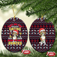Beagle Dog They Know When You Have Snacks Christmas Ceramic Ornament Xmas Holiday Patterns - Wonder Print Shop