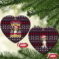 Beagle Dog They Know When You Have Snacks Christmas Ceramic Ornament Xmas Holiday Patterns - Wonder Print Shop