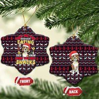 Beagle Dog They Know When You Have Snacks Christmas Ceramic Ornament Xmas Holiday Patterns - Wonder Print Shop