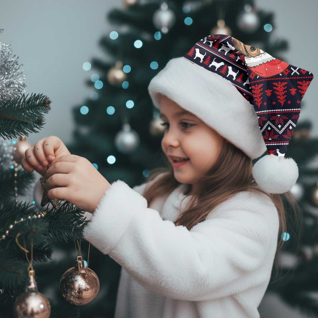 Beagle Dog They Know When You Have Snacks Christmas Santa Hat Xmas Holiday Patterns - Wonder Print Shop