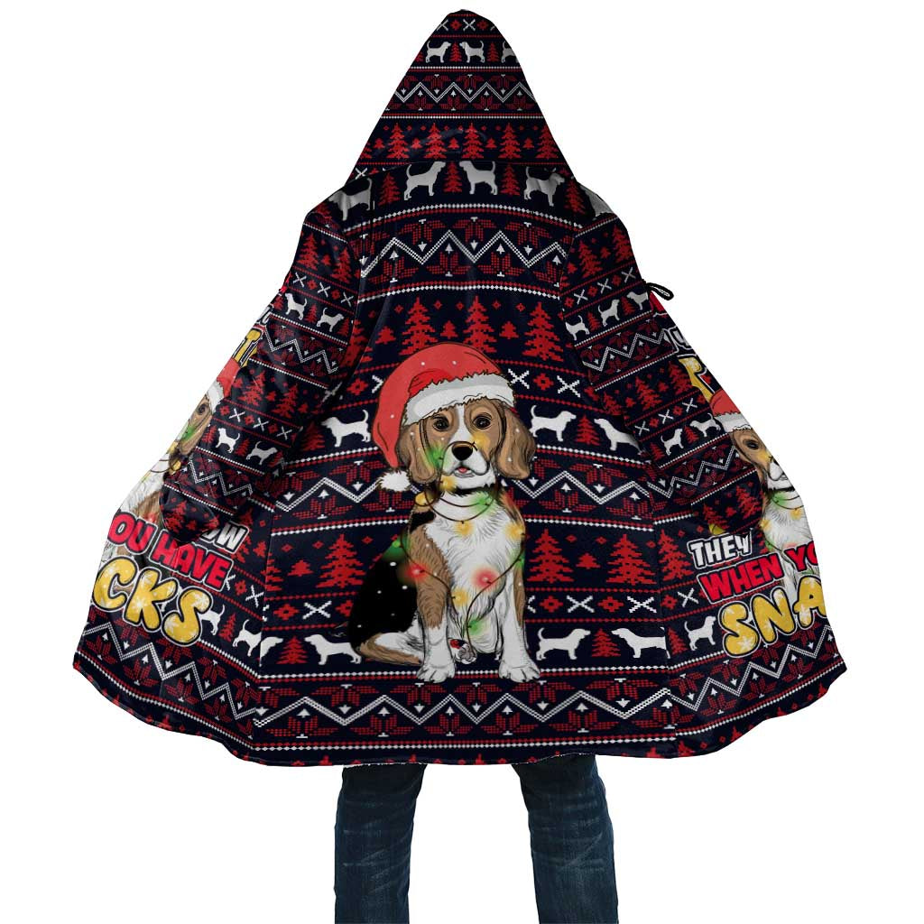 Beagle Dog They Know When You Have Snacks Christmas Cloak Xmas Holiday Patterns - Wonder Print Shop