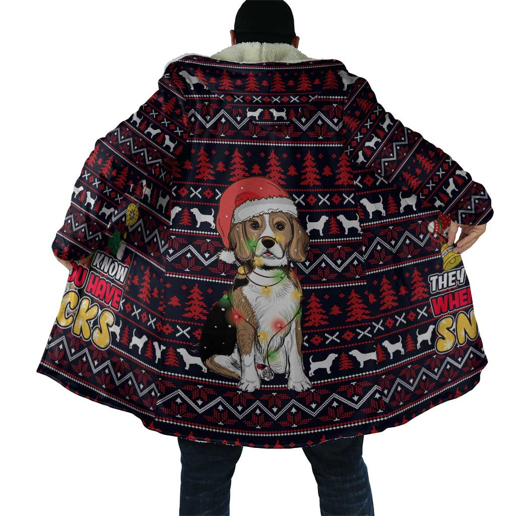 Beagle Dog They Know When You Have Snacks Christmas Cloak Xmas Holiday Patterns - Wonder Print Shop