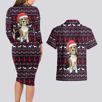 Beagle Dog They Know When You Have Snacks Christmas Couples Matching Long Sleeve Bodycon Dress and Hawaiian Shirt Xmas Holiday Patterns - Wonder Print Shop