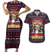 Beagle Dog They Know When You Have Snacks Christmas Couples Matching Short Sleeve Bodycon Dress and Hawaiian Shirt Xmas Holiday Patterns - Wonder Print Shop