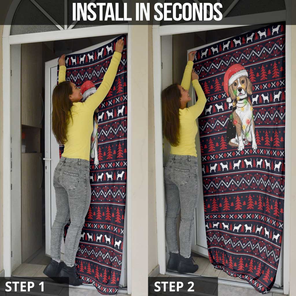Beagle Dog They Know When You Have Snacks Christmas Door Cover Xmas Holiday Patterns - Wonder Print Shop