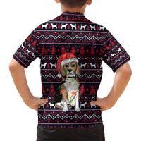 Beagle Dog They Know When You Have Snacks Christmas Family Matching Off The Shoulder Long Sleeve Dress and Hawaiian Shirt Xmas Holiday Patterns - Wonder Print Shop