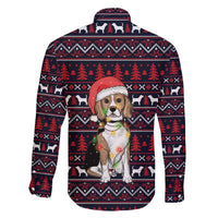 Beagle Dog They Know When You Have Snacks Christmas Family Matching Off The Shoulder Long Sleeve Dress and Hawaiian Shirt Xmas Holiday Patterns - Wonder Print Shop