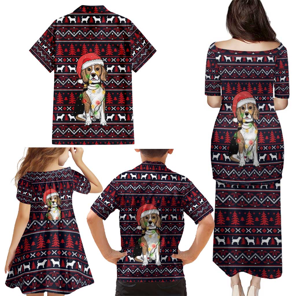 Beagle Dog They Know When You Have Snacks Christmas Family Matching Puletasi and Hawaiian Shirt Xmas Holiday Patterns - Wonder Print Shop