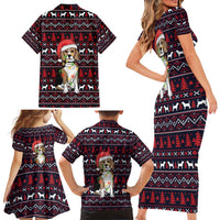 Beagle Dog They Know When You Have Snacks Christmas Family Matching Short Sleeve Bodycon Dress and Hawaiian Shirt Xmas Holiday Patterns - Wonder Print Shop