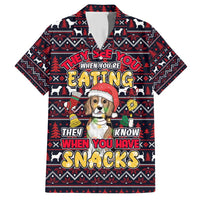 Beagle Dog They Know When You Have Snacks Christmas Family Matching Short Sleeve Bodycon Dress and Hawaiian Shirt Xmas Holiday Patterns - Wonder Print Shop