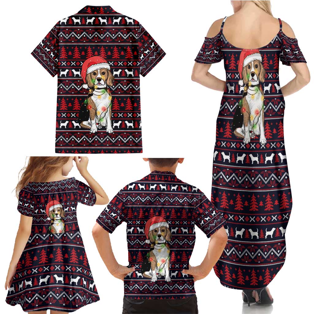 Beagle Dog They Know When You Have Snacks Christmas Family Matching Summer Maxi Dress and Hawaiian Shirt Xmas Holiday Patterns - Wonder Print Shop