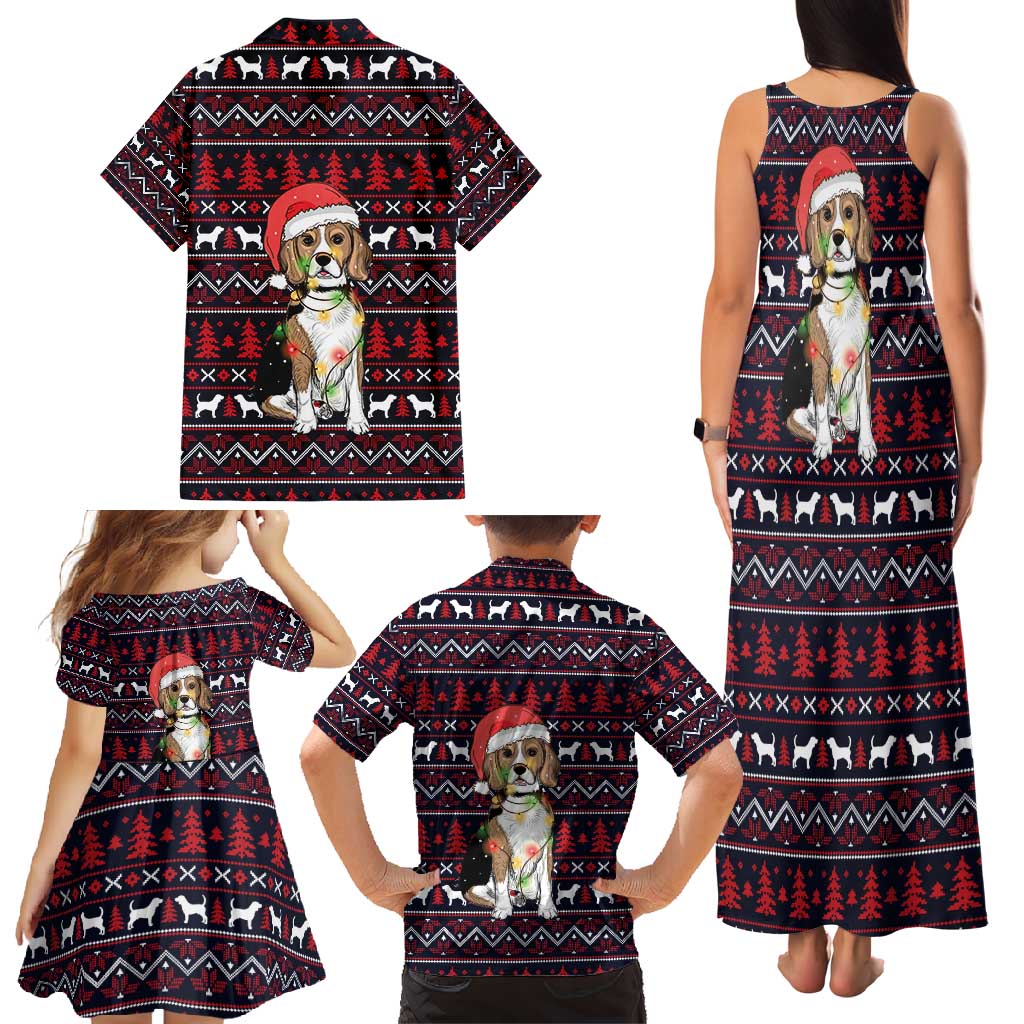 Beagle Dog They Know When You Have Snacks Christmas Family Matching Tank Maxi Dress and Hawaiian Shirt Xmas Holiday Patterns - Wonder Print Shop