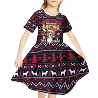 Beagle Dog They Know When You Have Snacks Christmas Kid Short Sleeve Dress Xmas Holiday Patterns - Wonder Print Shop