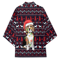 Beagle Dog They Know When You Have Snacks Christmas Kimono Xmas Holiday Patterns - Wonder Print Shop
