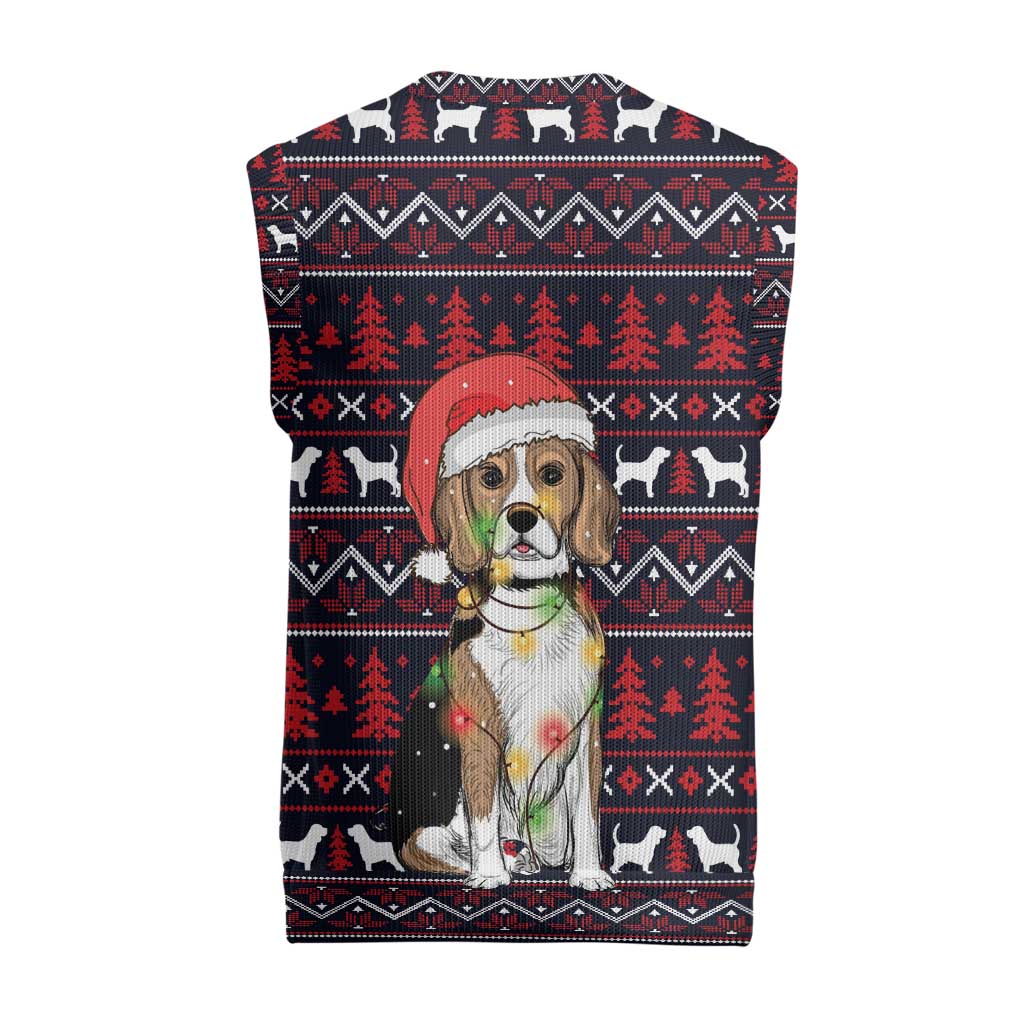 Beagle Dog They Know When You Have Snacks Christmas Knitted V-Neck Vest Xmas Holiday Patterns - Wonder Print Shop