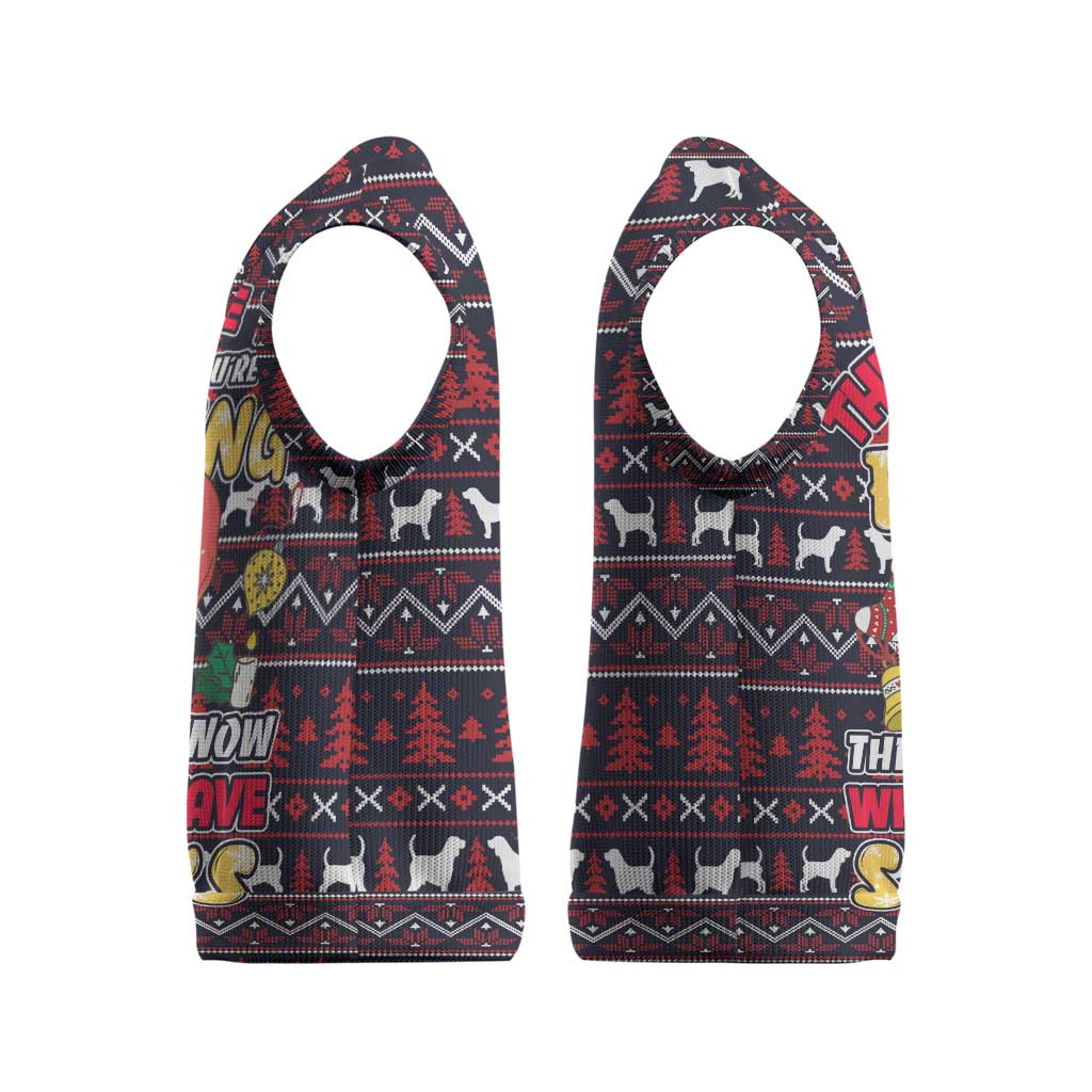 Beagle Dog They Know When You Have Snacks Christmas Knitted V-Neck Vest Xmas Holiday Patterns - Wonder Print Shop