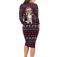 Beagle Dog They Know When You Have Snacks Christmas Long Sleeve Bodycon Dress Xmas Holiday Patterns - Wonder Print Shop