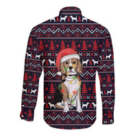 Beagle Dog They Know When You Have Snacks Christmas Long Sleeve Button Shirt Xmas Holiday Patterns - Wonder Print Shop