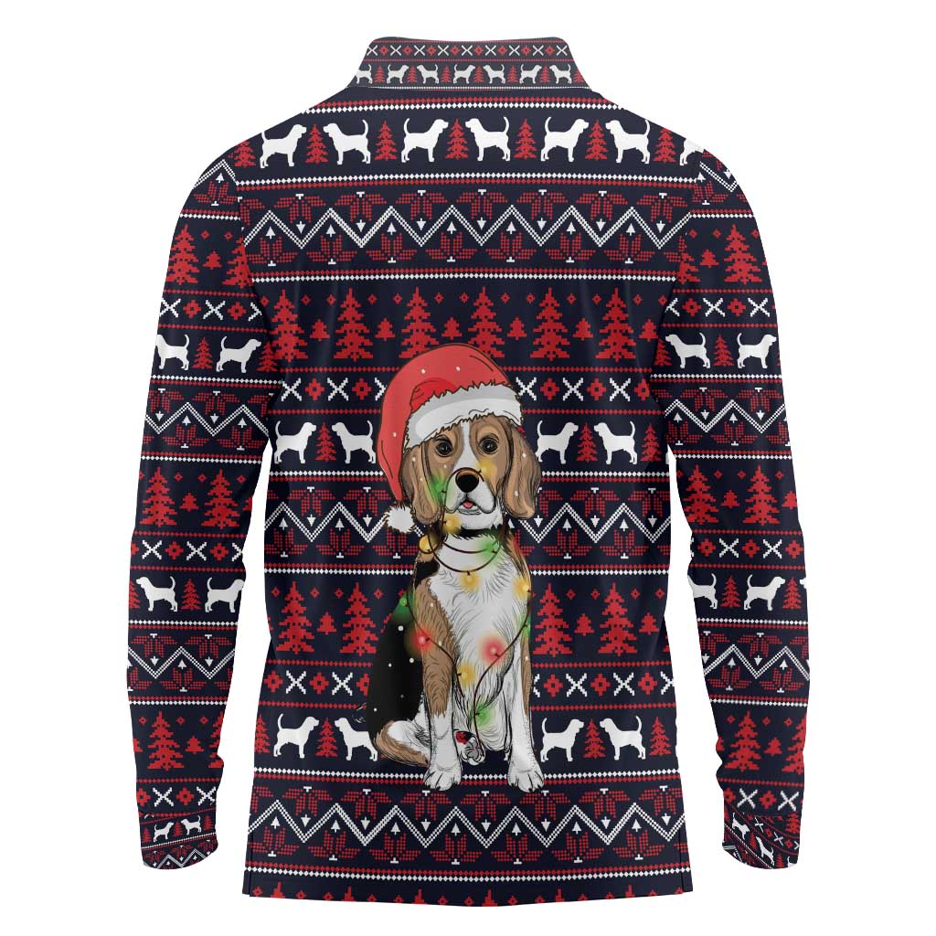 Beagle Dog They Know When You Have Snacks Christmas Long Sleeve Polo Shirt Xmas Holiday Patterns - Wonder Print Shop