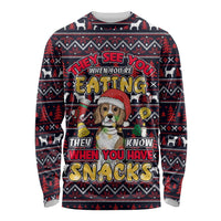 Beagle Dog They Know When You Have Snacks Christmas Long Sleeve Shirt Xmas Holiday Patterns - Wonder Print Shop