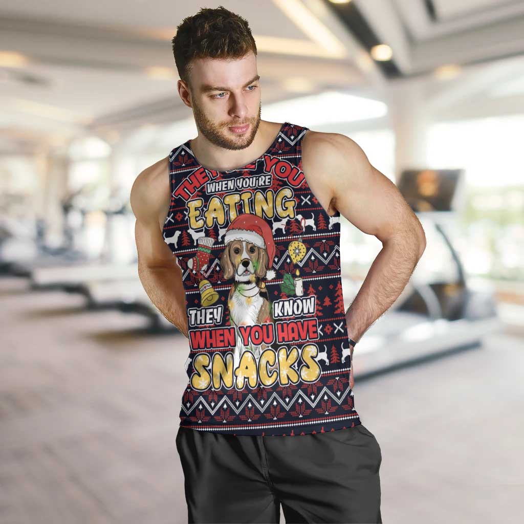 Beagle Dog They Know When You Have Snacks Christmas Men Tank Top Xmas Holiday Patterns - Wonder Print Shop