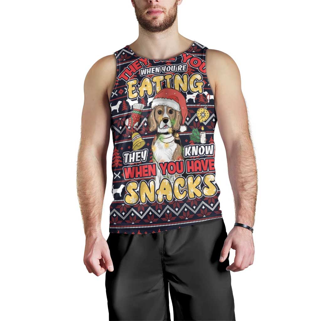 Beagle Dog They Know When You Have Snacks Christmas Men Tank Top Xmas Holiday Patterns - Wonder Print Shop