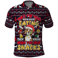 Beagle Dog They Know When You Have Snacks Christmas Polo Shirt Xmas Holiday Patterns - Wonder Print Shop