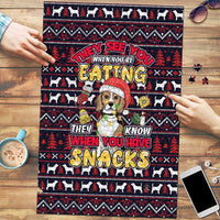 Beagle Dog They Know When You Have Snacks Christmas Puzzle Xmas Holiday Patterns - Wonder Print Shop