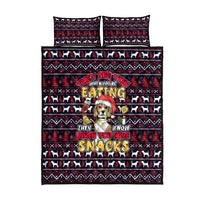 Beagle Dog They Know When You Have Snacks Christmas Quilt Bed Set Xmas Holiday Patterns - Wonder Print Shop