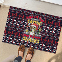Beagle Dog They Know When You Have Snacks Christmas Rubber Doormat Xmas Holiday Patterns - Wonder Print Shop