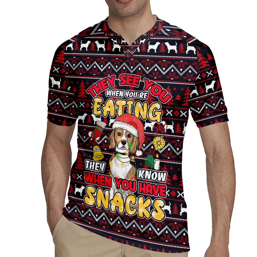 Beagle Dog They Know When You Have Snacks Christmas Rugby Jersey Xmas Holiday Patterns - Wonder Print Shop