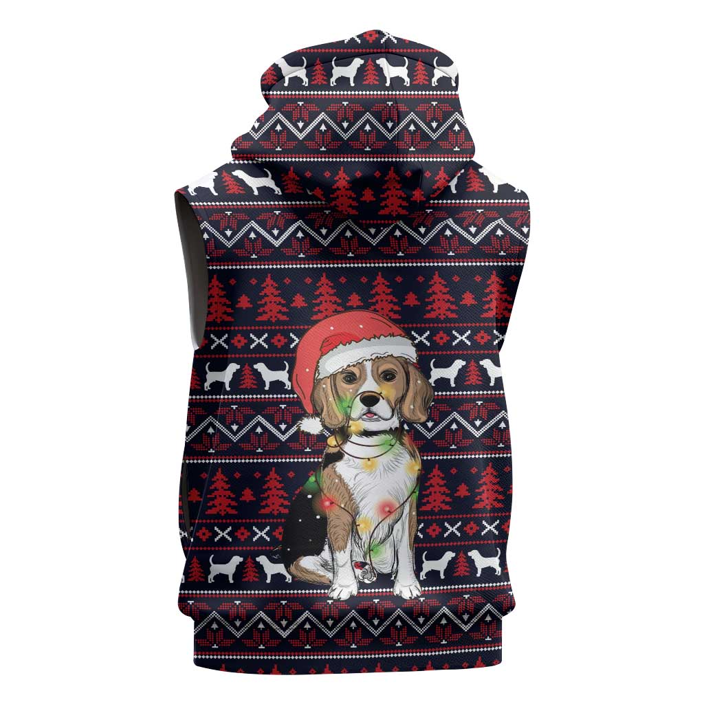 Beagle Dog They Know When You Have Snacks Christmas Sleeveless Hoodie Xmas Holiday Patterns - Wonder Print Shop