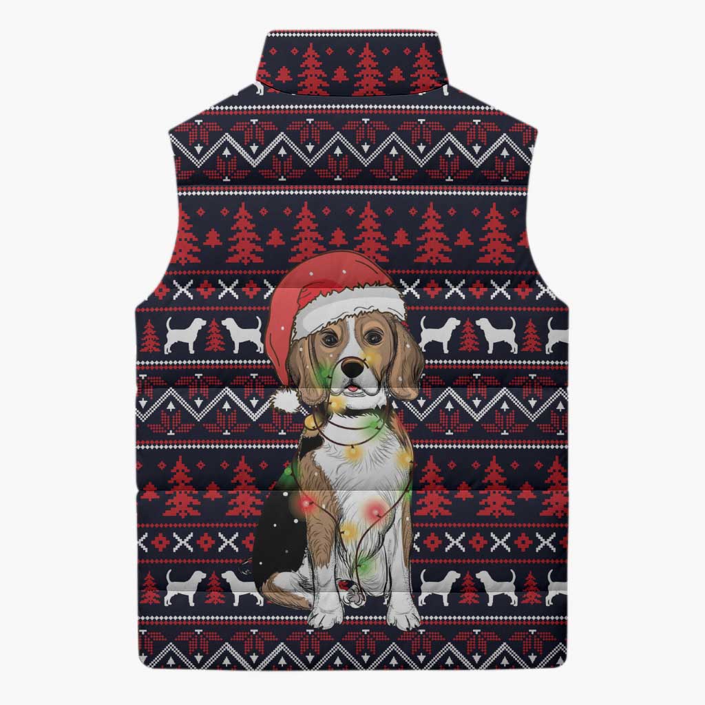 Beagle Dog They Know When You Have Snacks Christmas Sleeveless Puffer Jacket Xmas Holiday Patterns - Wonder Print Shop