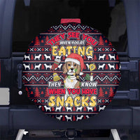 Beagle Dog They Know When You Have Snacks Christmas Spare Tire Cover Xmas Holiday Patterns - Wonder Print Shop