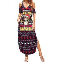 Beagle Dog They Know When You Have Snacks Christmas Summer Maxi Dress Xmas Holiday Patterns - Wonder Print Shop