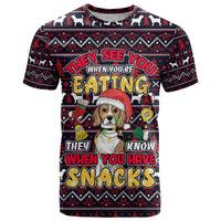 Beagle Dog They Know When You Have Snacks Christmas T Shirt Xmas Holiday Patterns - Wonder Print Shop